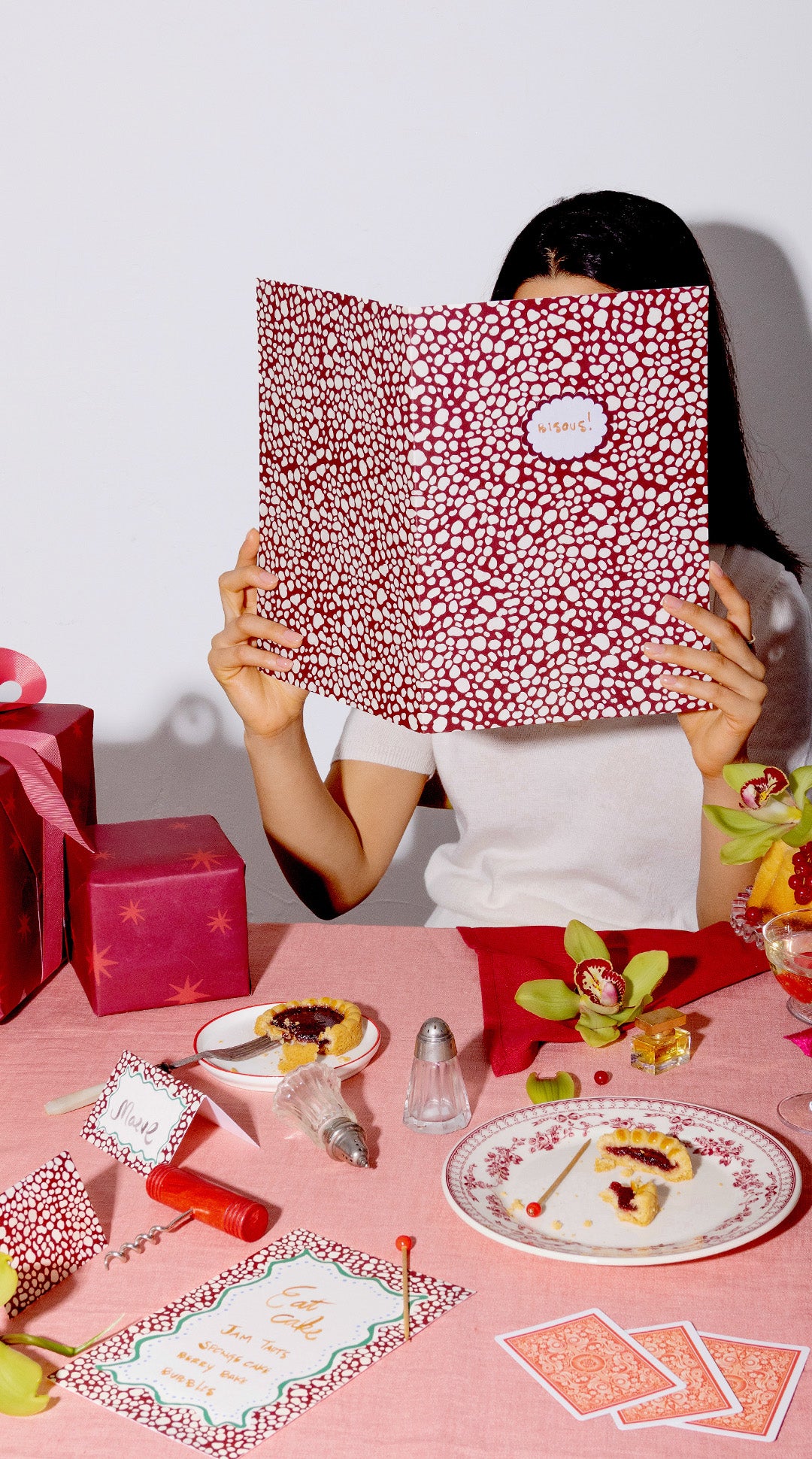 Seeing Stars Wrapping Paper, Burgundy