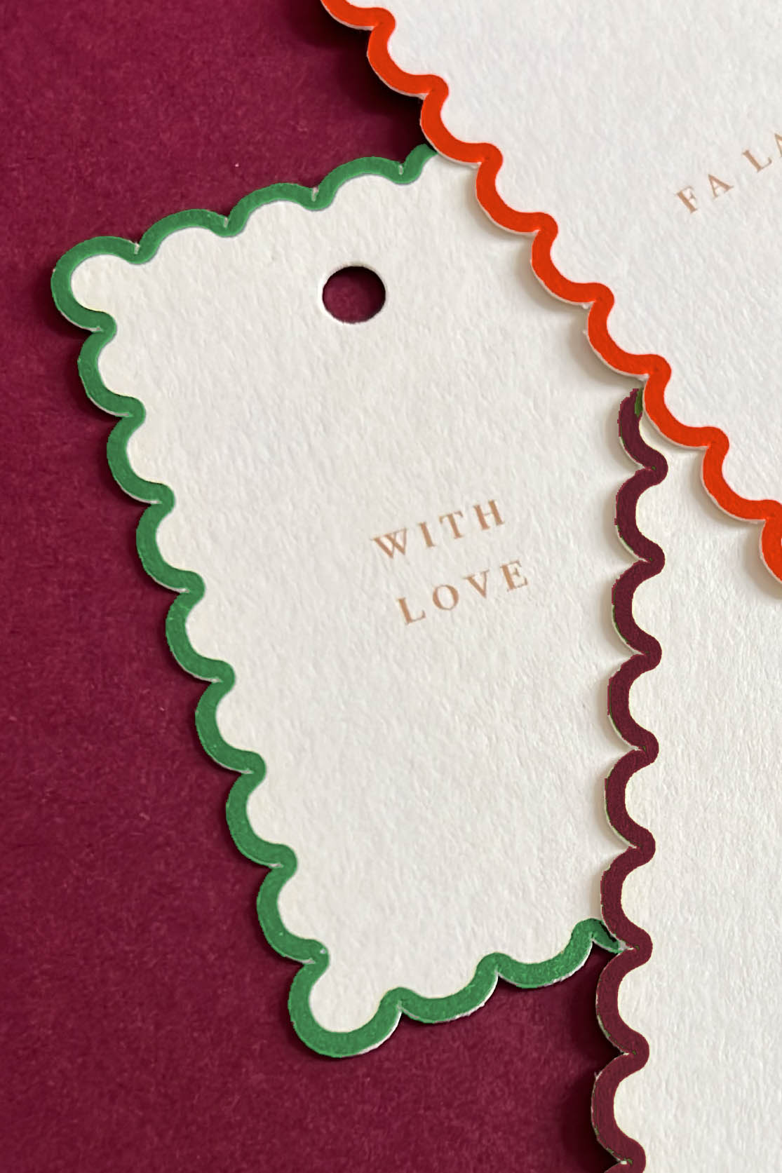 Christmas scallop gift tag