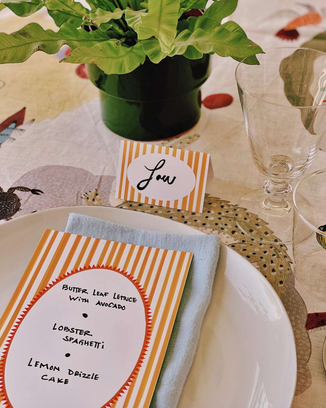 Stripes are a Neutral Placecards