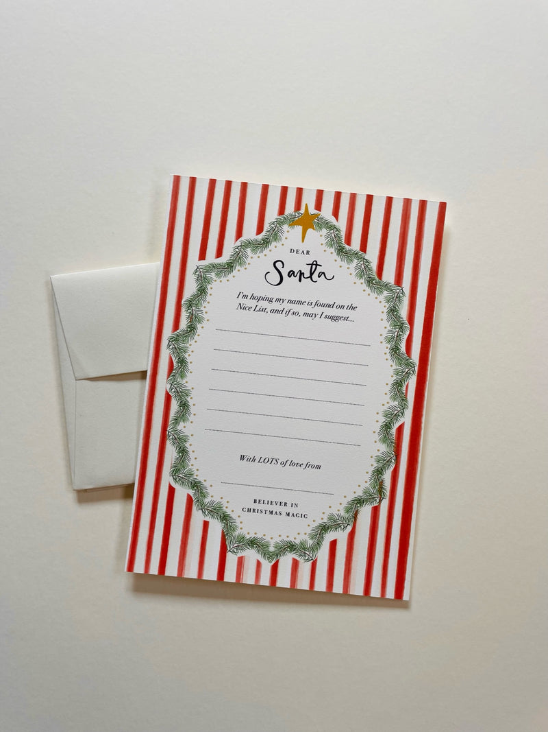 Red striped Santa wishlist