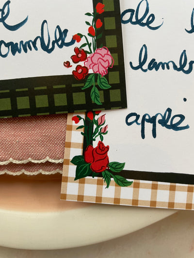 Winter floral retro style blank menu cards